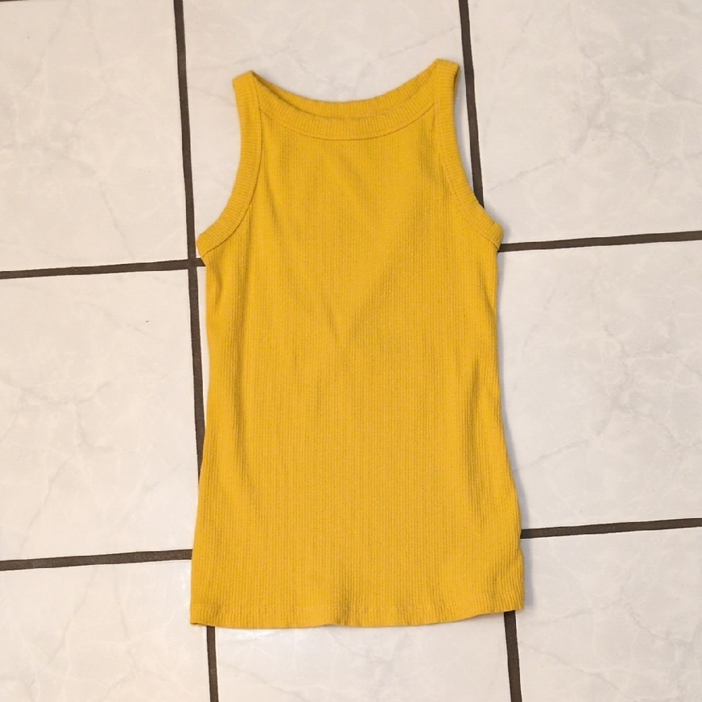 Nine West Mustard Ribbed Top